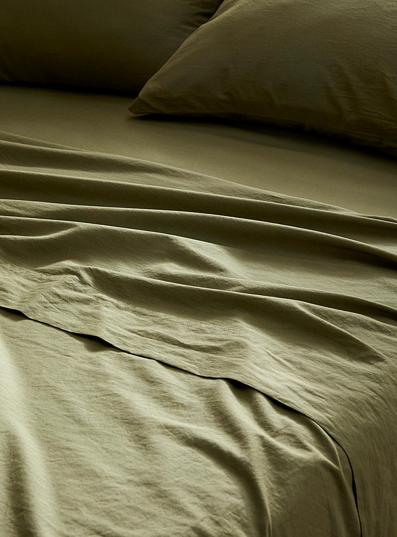 Simons Maison Taupe Solid pure organic cotton sheet set Fits mattresses up to 16 in 144-thread-count