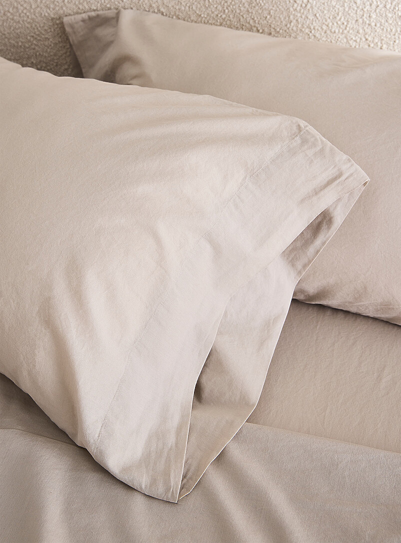 Simons Maison Corn/Vanilla Yellow Solid pure organic cotton pillowcases Set of 2 144-thread-count