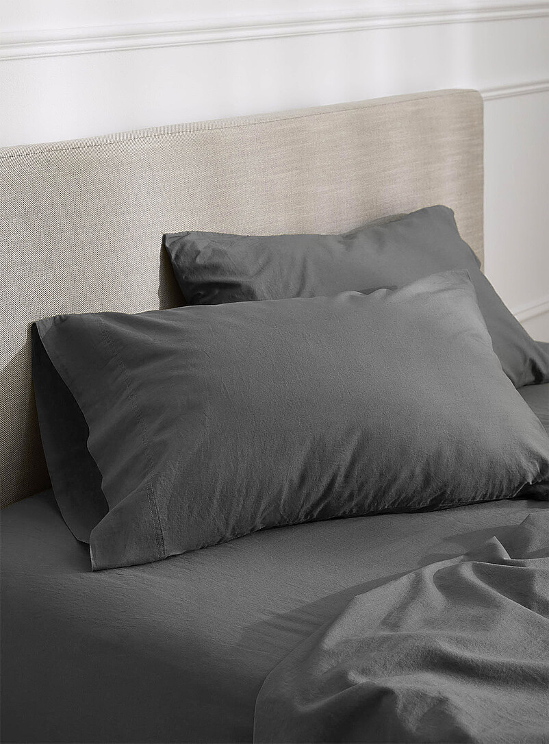 Simons Maison Corn/Vanilla Yellow Solid pure organic cotton pillowcases Set of 2 144-thread-count