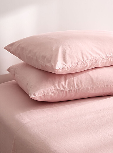 Simons Maison Peach Pink Colourful pure organic cotton pillowcases Set of 2 144-thread-count