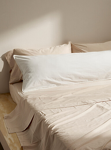 Solid 100% organic cotton body pillow sham