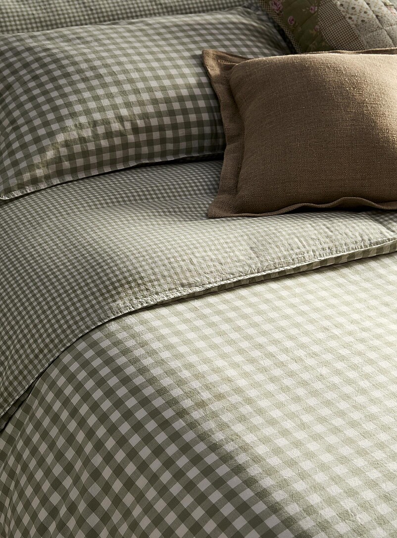Simons Maison Mossy Green Gingham duvet cover set