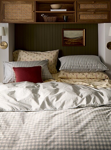 Gingham duvet cover set