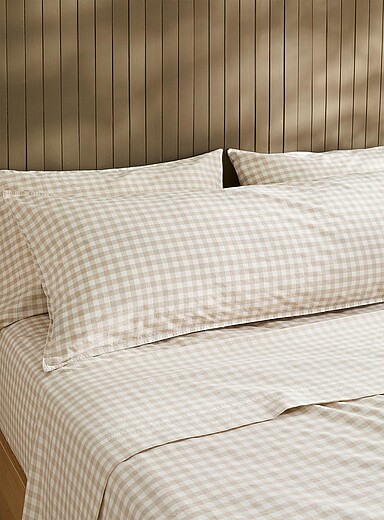 Simons Maison Sand Gingham body pillow sham