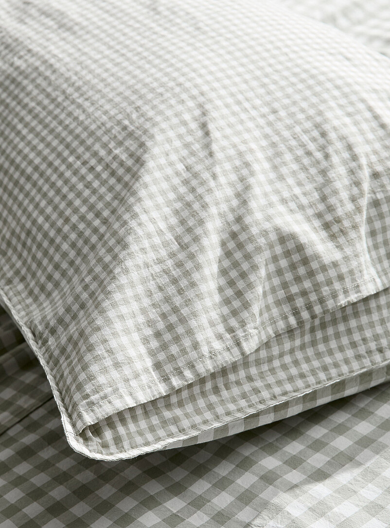 Simons Maison Sand Gingham body pillow sham