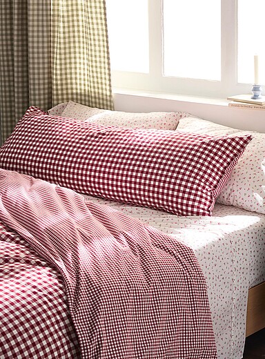 Simons Maison: Le couvre-oreiller de corps carreaux vichy Sable