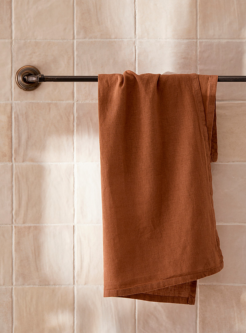 Simons Maison Amber Bronze Colored cotton and linen tea towel