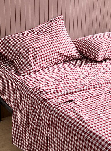 Simons Maison: L'ensemble draps carreaux vichy Rouge