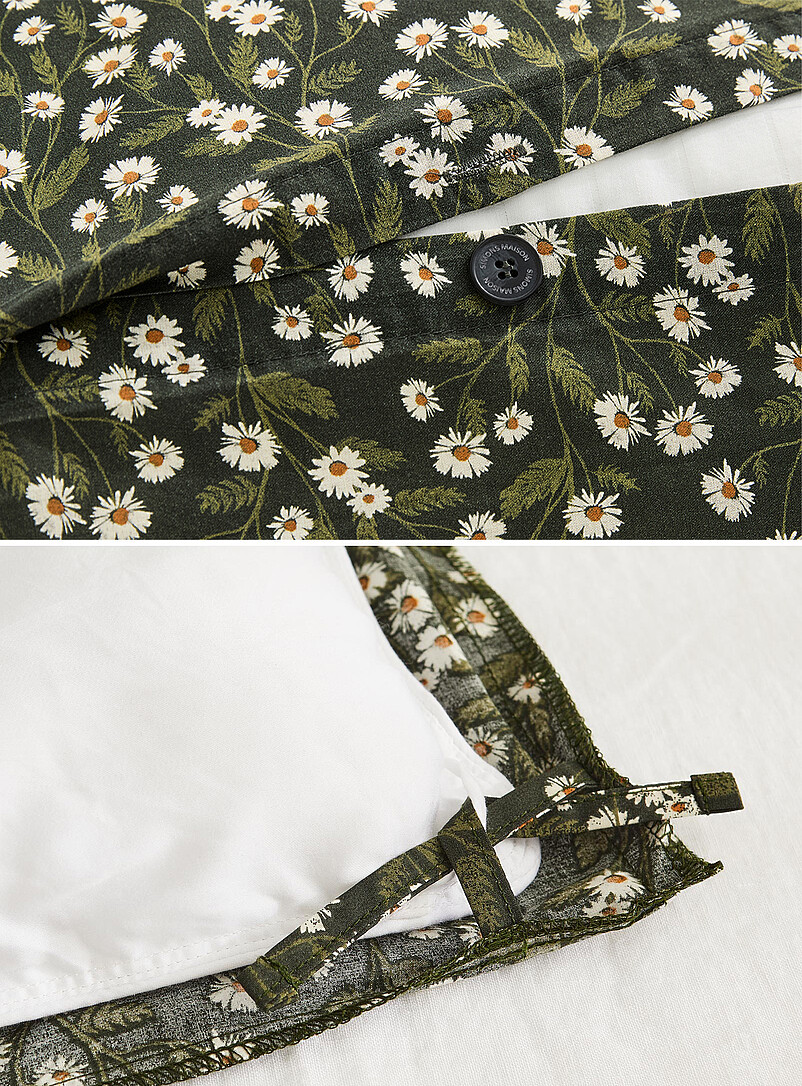 Simons Maison Green Field of daisies duvet cover set