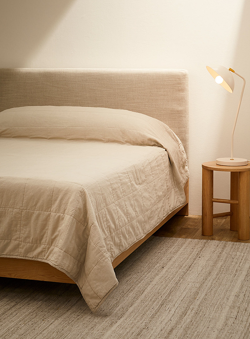 Simons Maison Ecru/Linen Washed linen bedspread