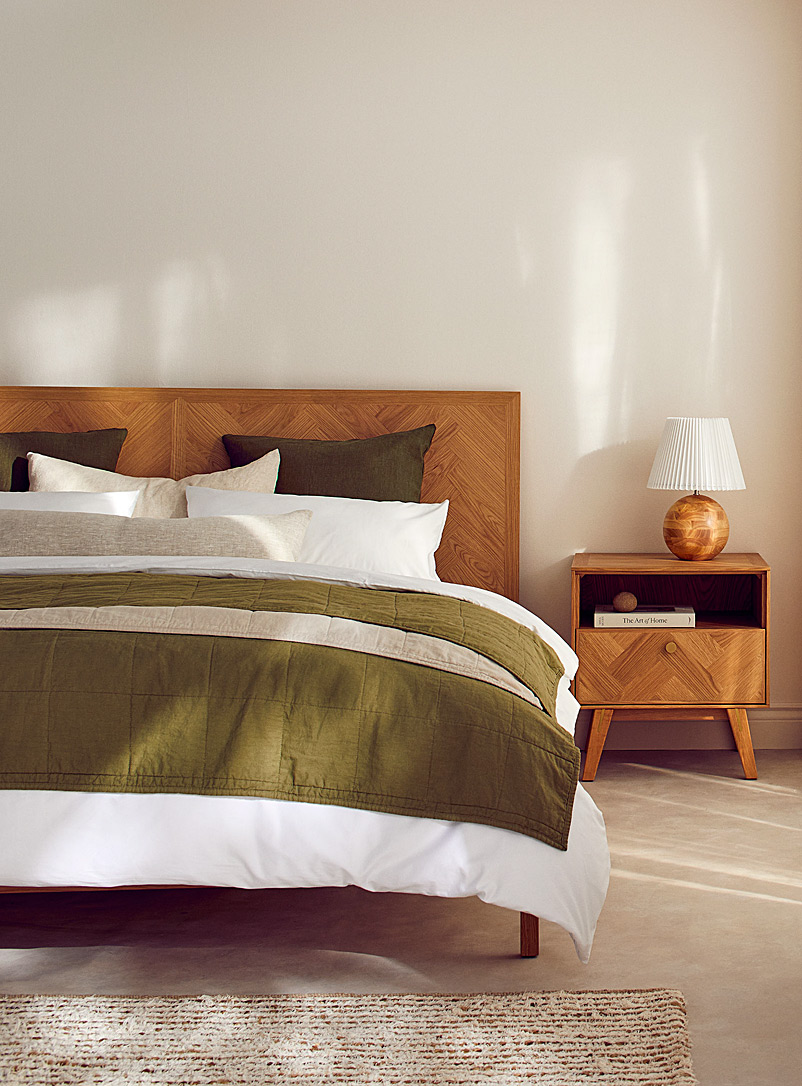 Simons Maison: Le couvre-lit matelassé lin lavé Vert