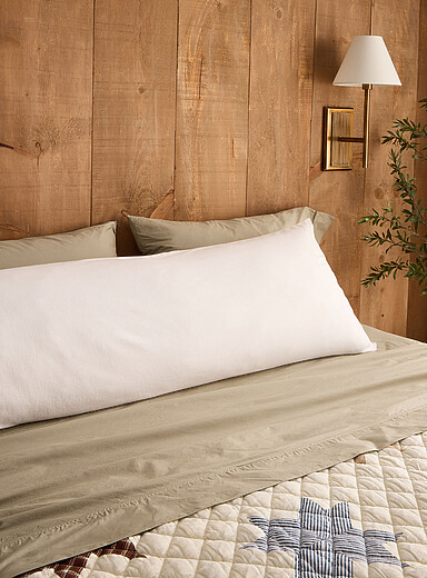 Solid organic cotton flannel body pillow sham