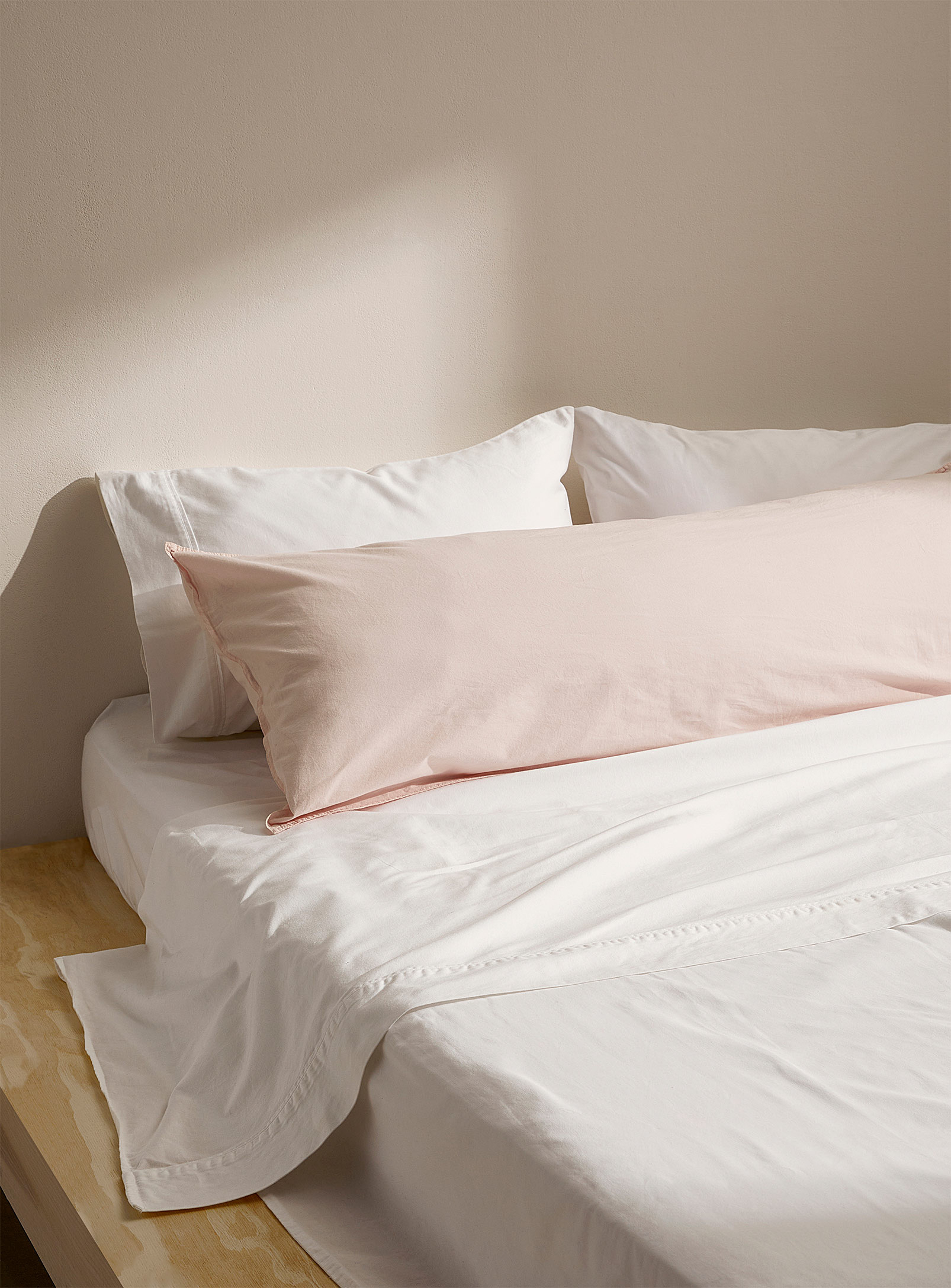 Simons Maison Faded Organic Cotton Body Pillow Case In Pink