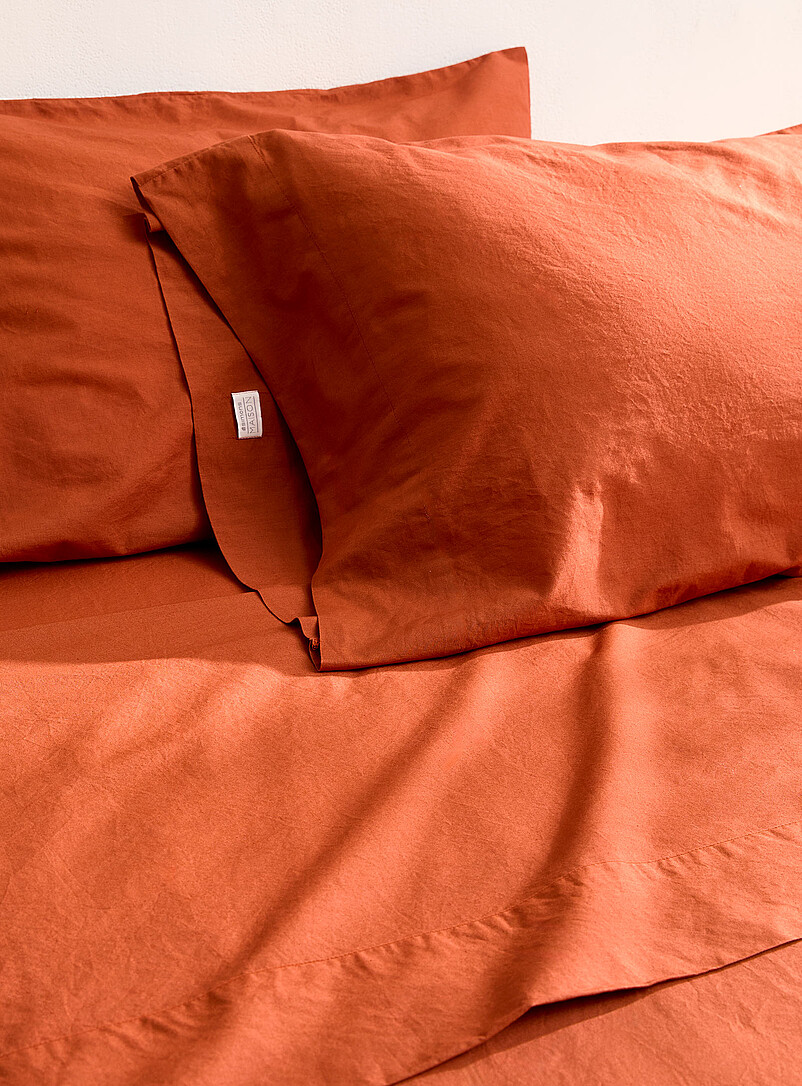 Solid pure organic cotton sheet set Fits mattresses up to 16 in 144-thread-count product image 2