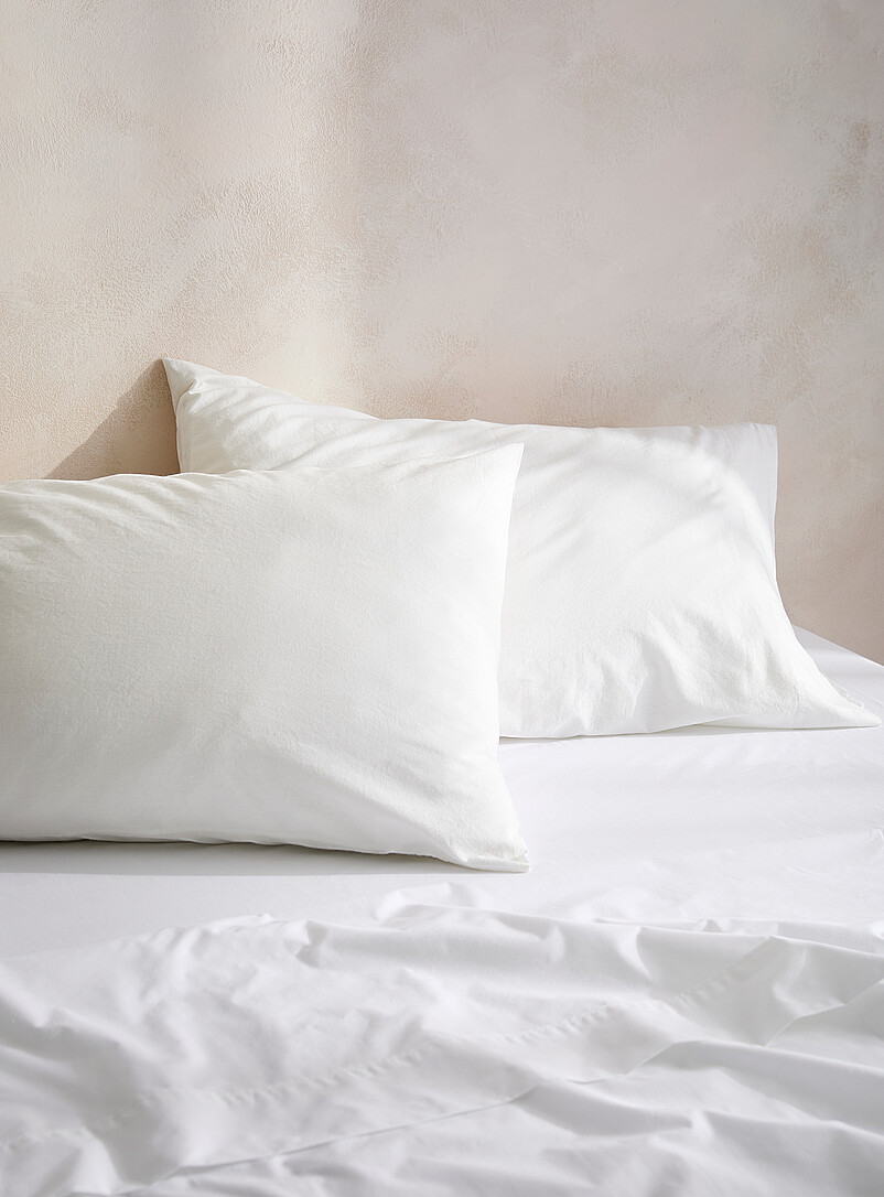 Solid Pure Organic Cotton Pillowcases Set Of 2 144-Thread-Count