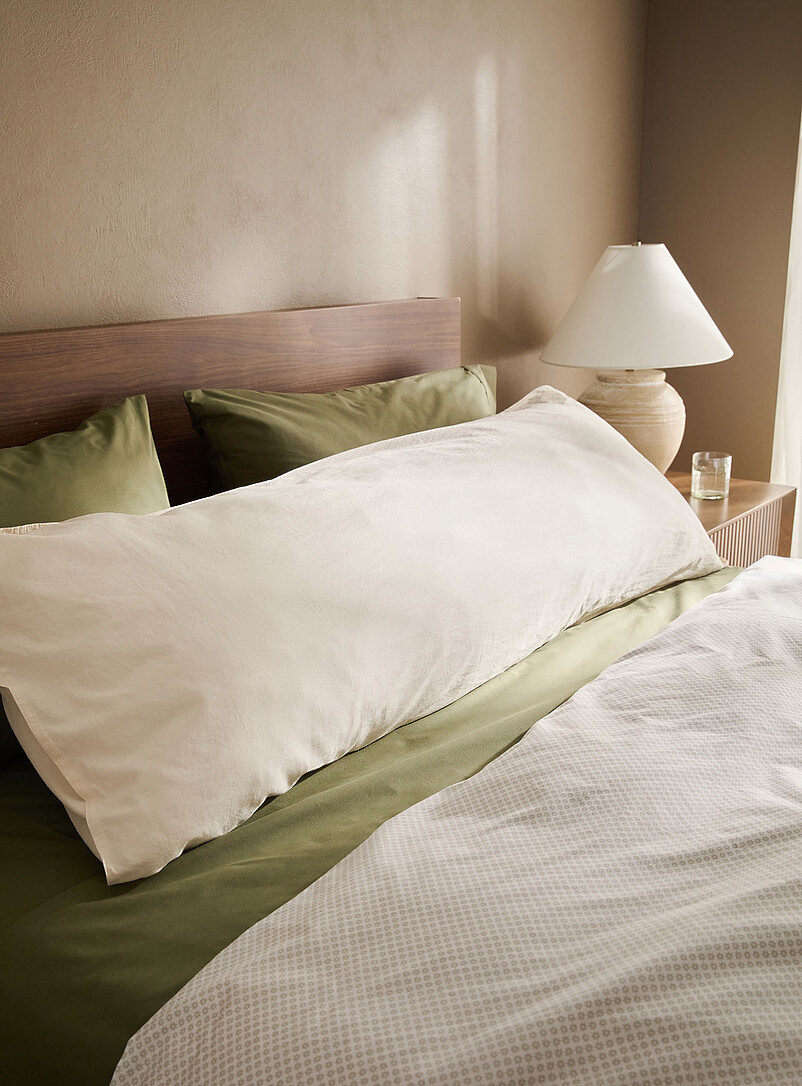 Solid 100% organic cotton body pillow sham product image (primary)