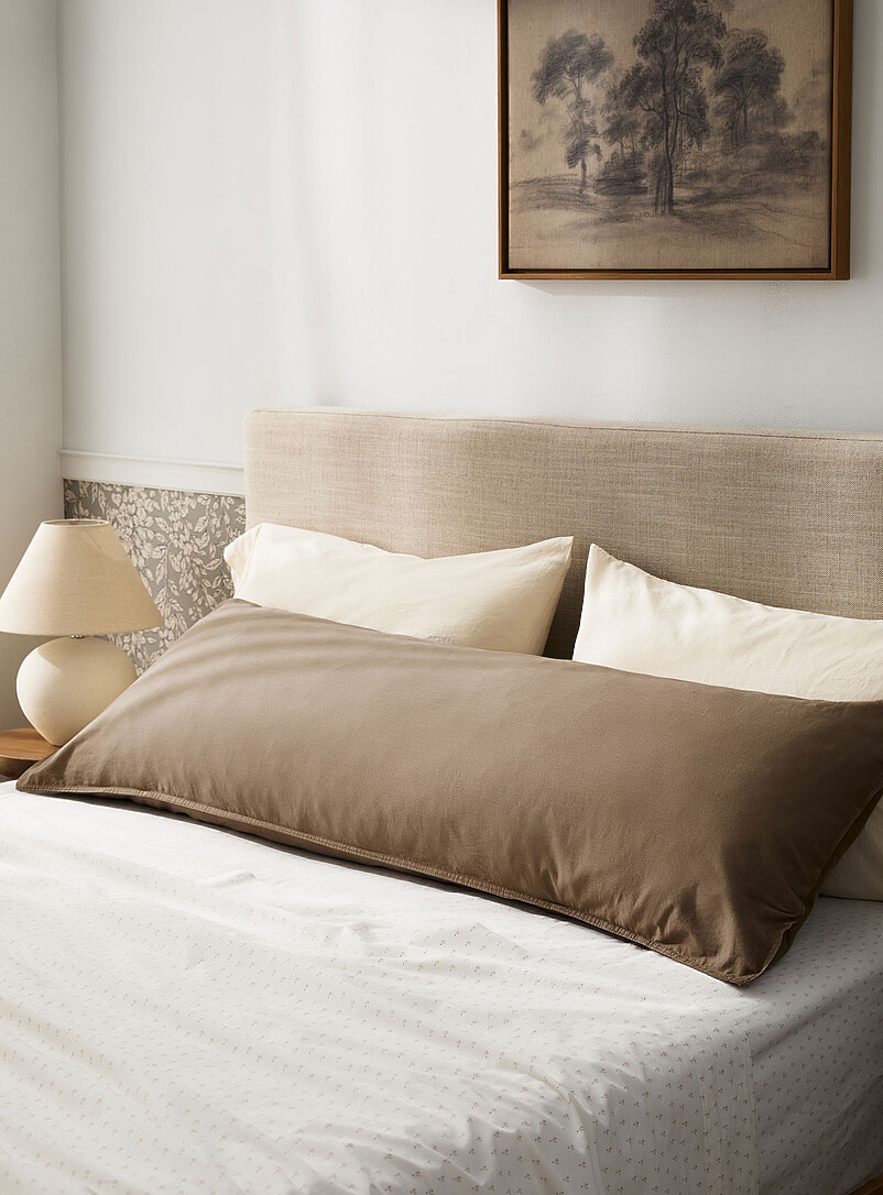 Solid 100% Organic Cotton Body Pillow Sham