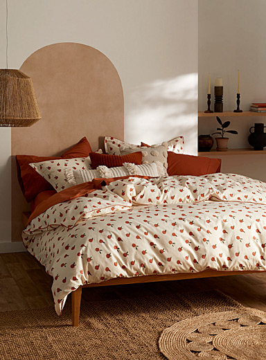 Simons Maison Duvet Covers Bedroom, Pretty Peach Duvet Cover Set With Reusable Fabric Bag