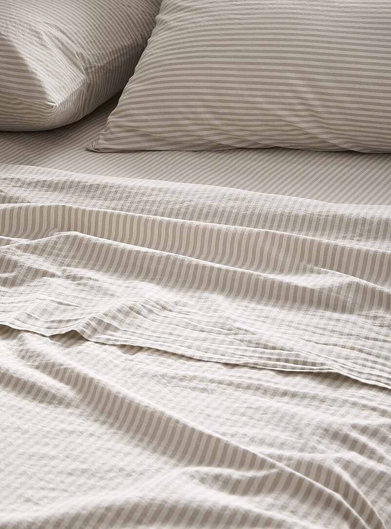Fine stripe pure organic cotton sheet set product image 2