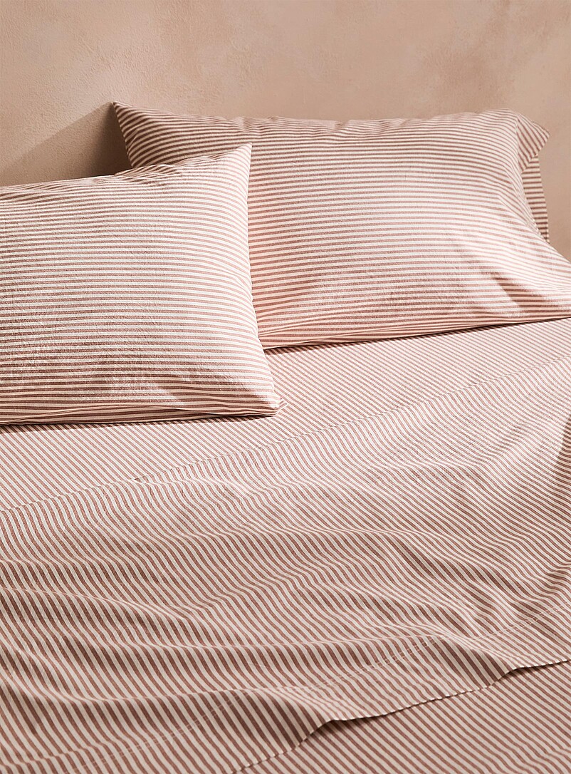 Fine Stripe Pure Organic Cotton Sheet Set
