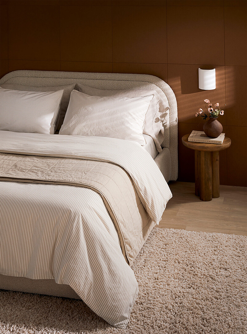 Fine stripe pure organic cotton duvet cover set product image 2