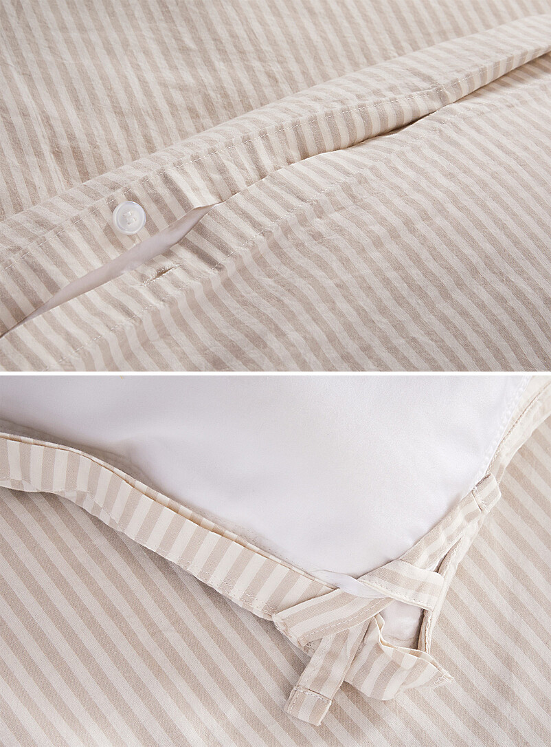 Fine stripe pure organic cotton duvet cover set product image 3
