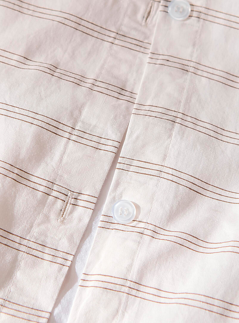 Taupe pinstripes duvet cover set product image 3