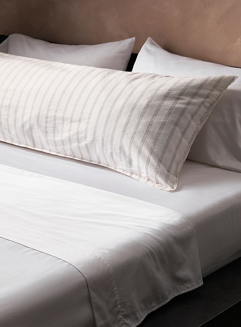 Taupe pinstripes body pillow sham product image (primary)