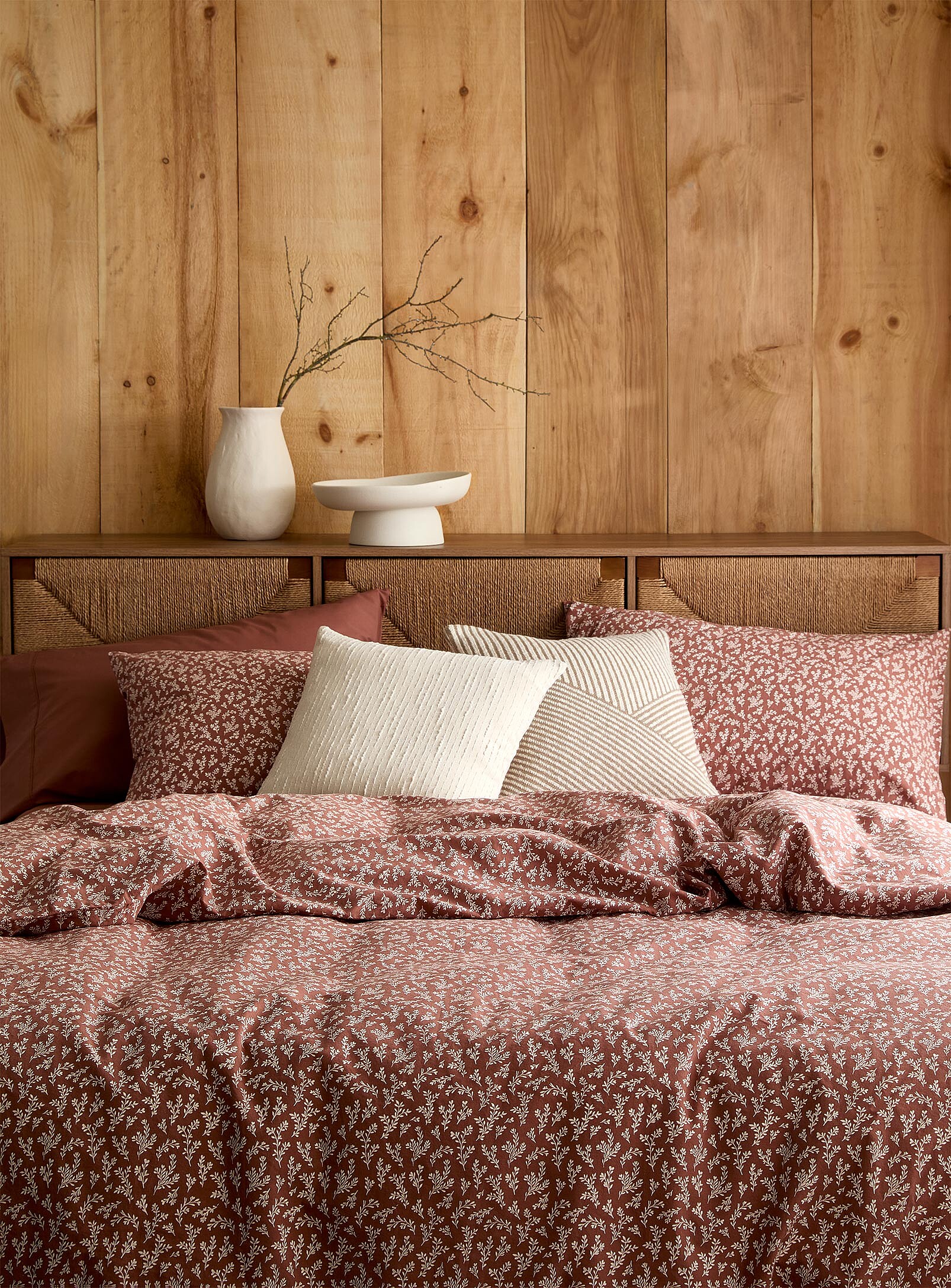 Soft foliage duvet cover set
