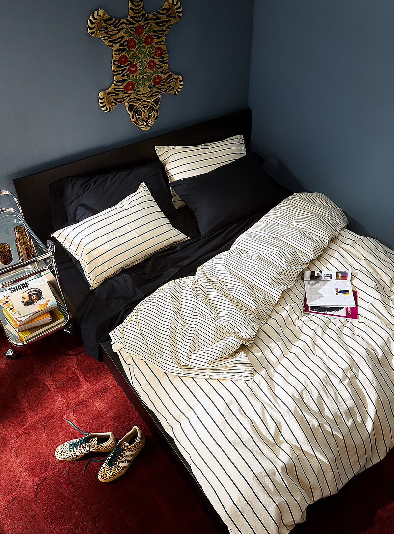Two-tone stripes duvet cover set product image 2