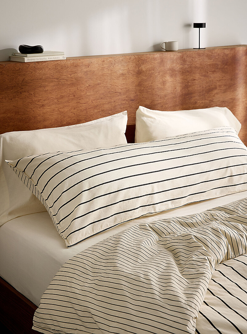 Two-tone striped pillow sham product image (primary)
