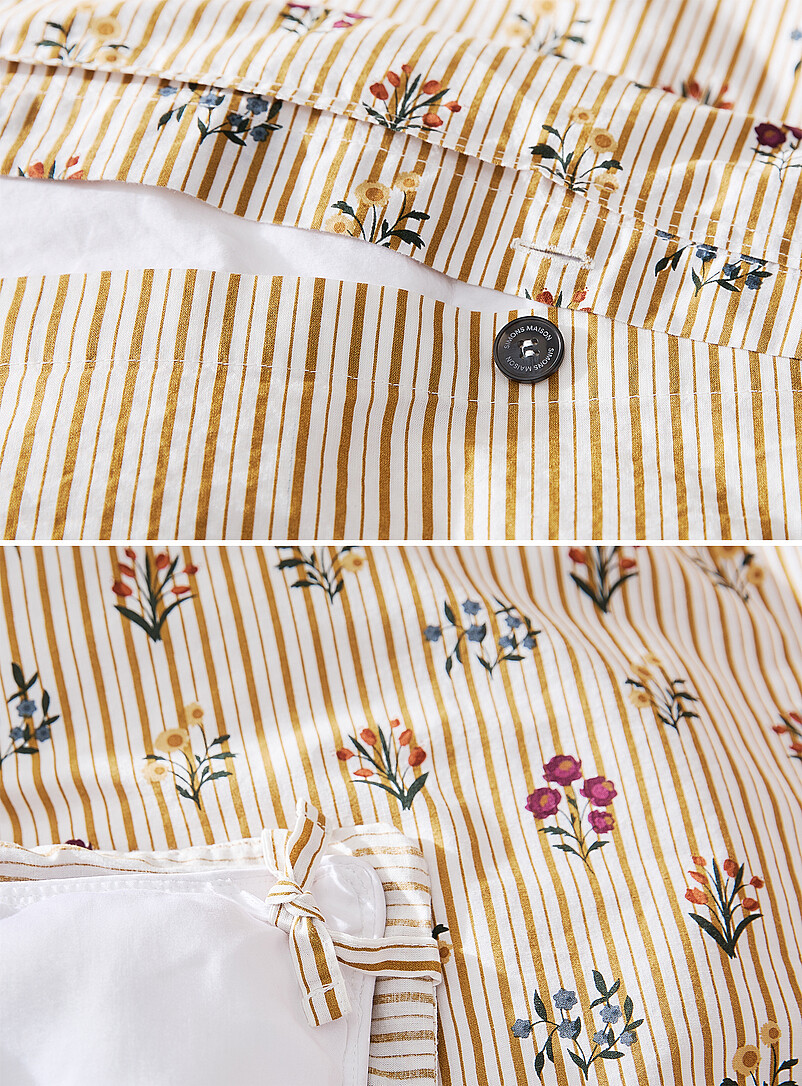 Stripes and fall flowers duvet cover set product image 3