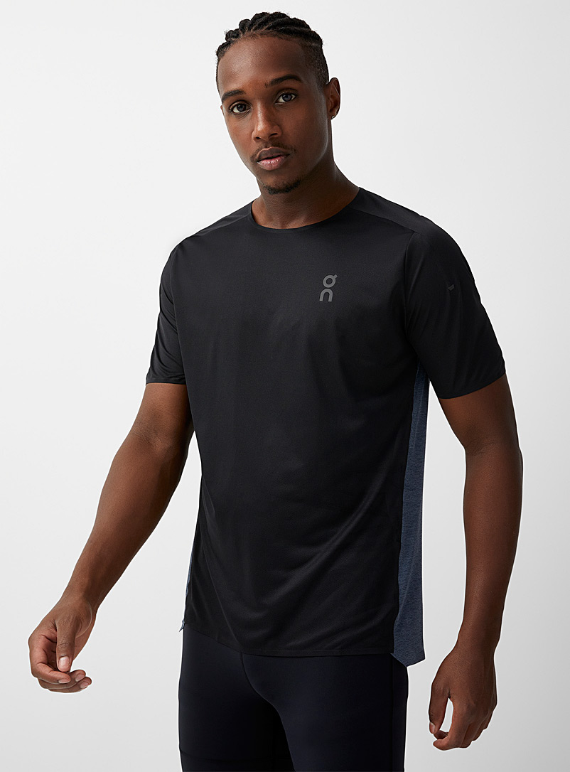 On Black Performance T light mixed media t-shirt for men