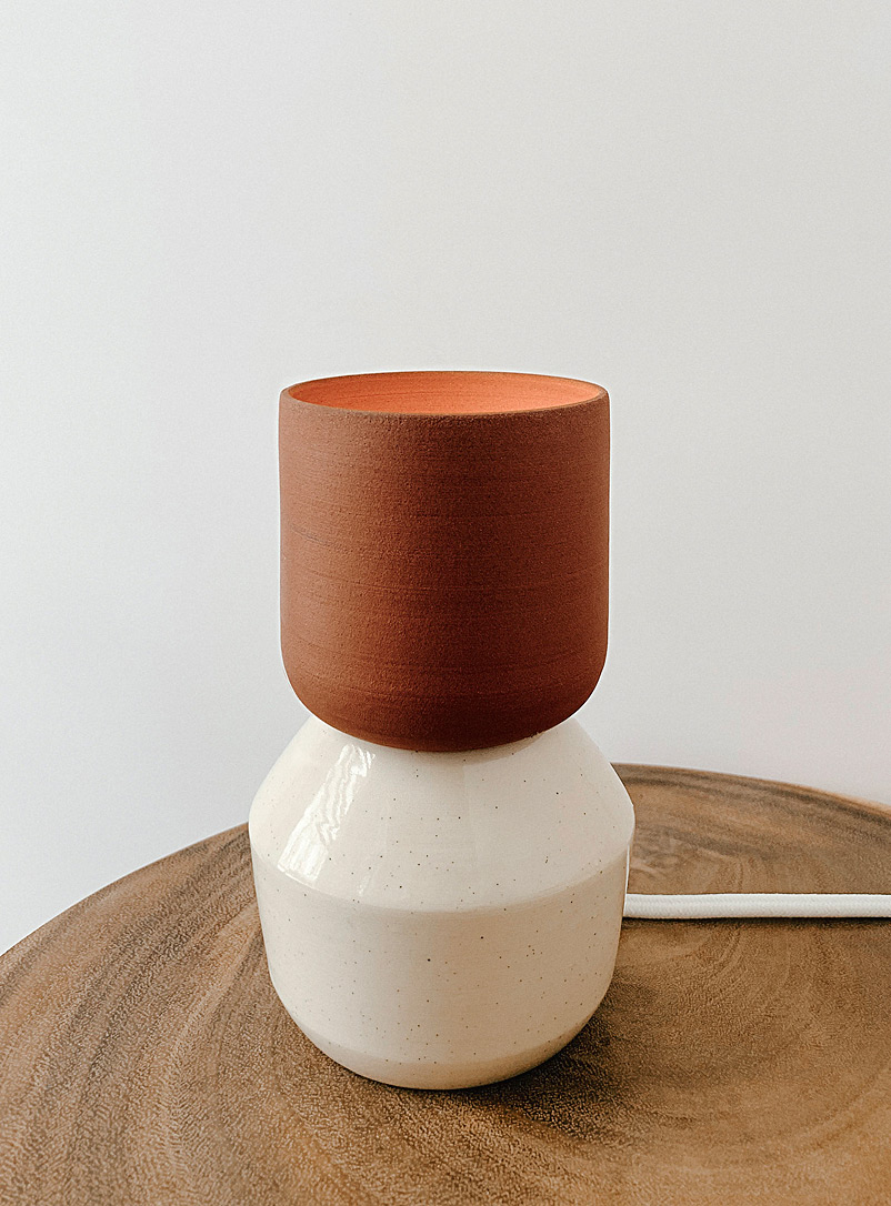 AND Ceramic Studio Copper Tupi ambient light 15 cm tall