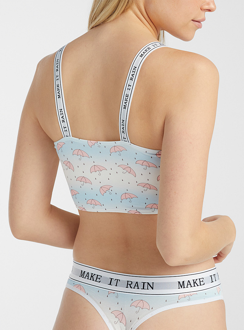Miiyu x Pop Underwear Assorted Slogan strap bandeau bralette for women