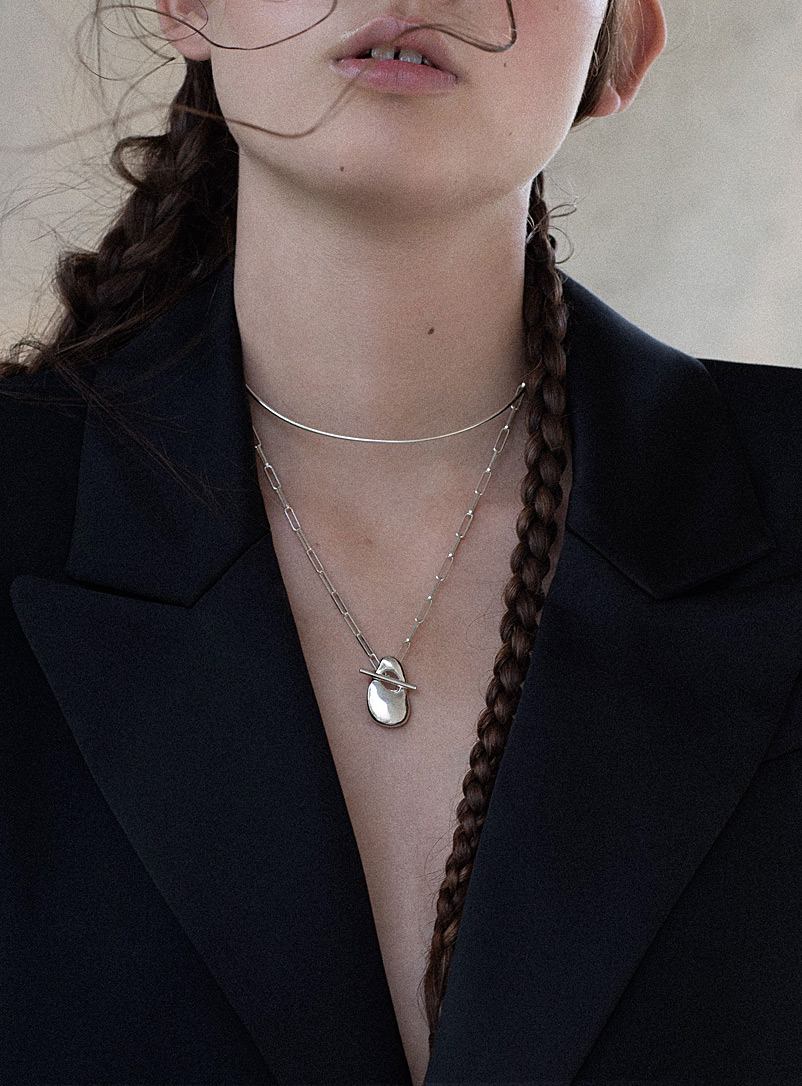 L.L.Y. Atelier: Le collier Toggle Argent pour femme