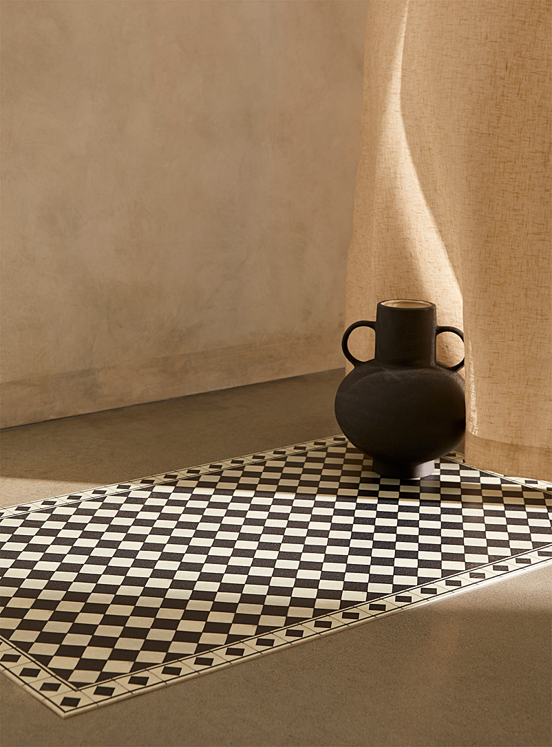 Adama Assorted black  Beautiful checkers vinyl mat See available sizes