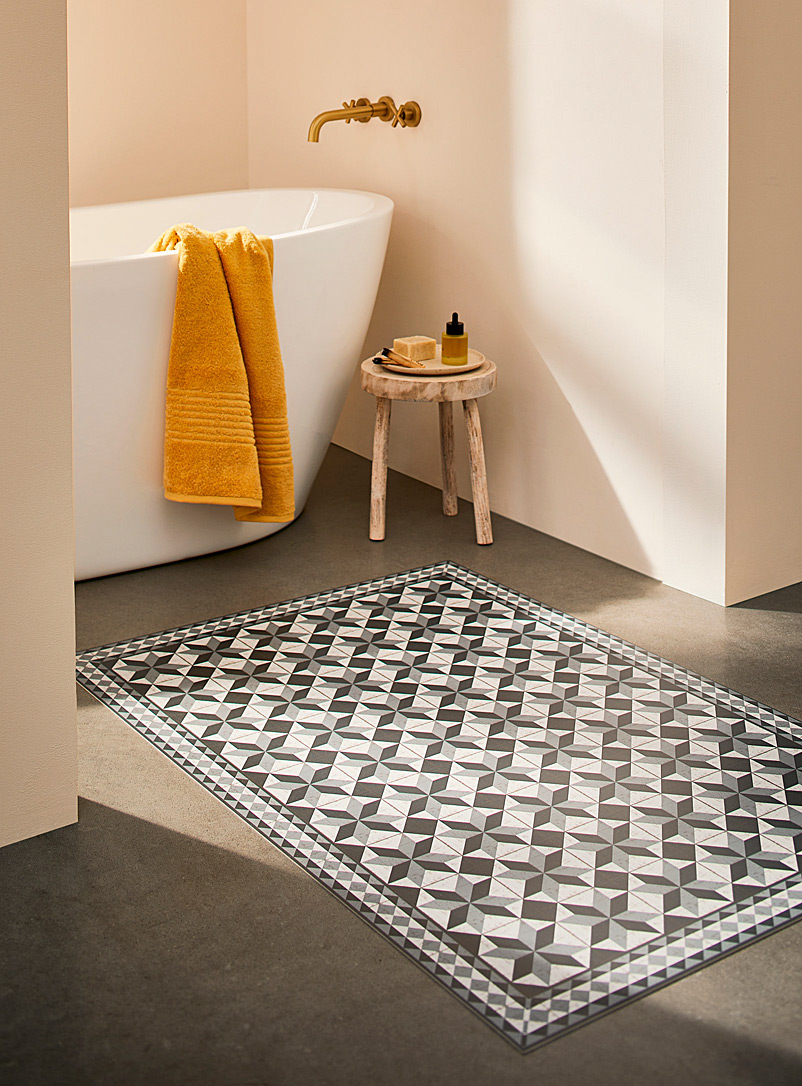 Adama Assorted grey  Starry mosaic vinyl rug See available sizes
