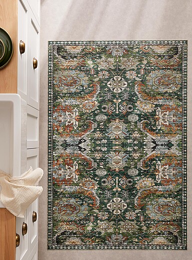 Adama: Le tapis de vinyle tapisserie vintage Voir nos formats offerts Vert &agrave; motifs