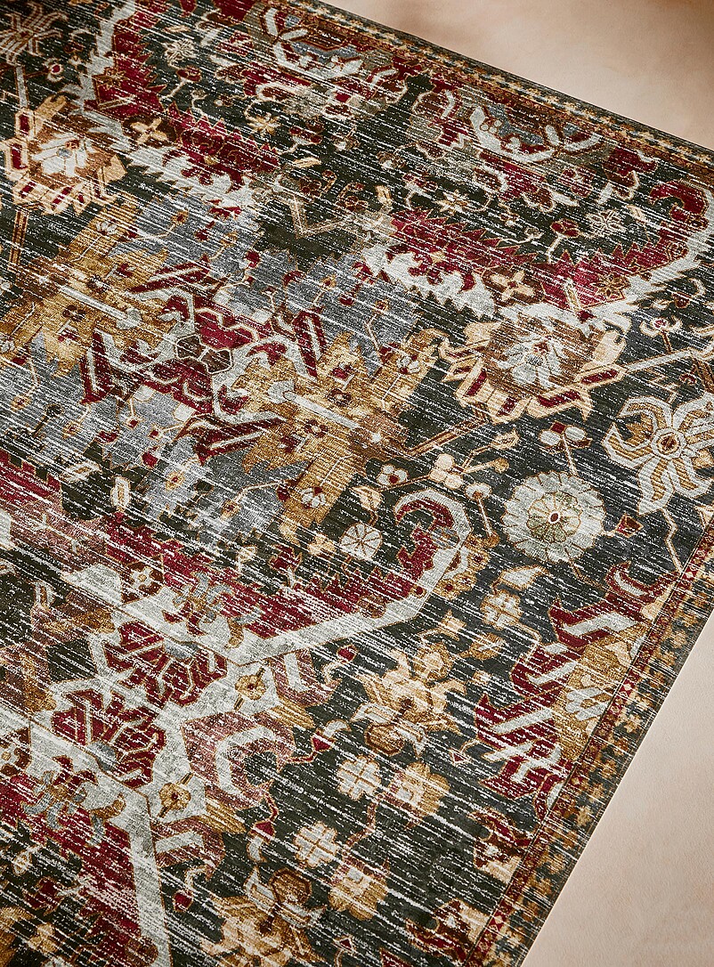 Adama: Le tapis de vinyle tapisserie vintage Voir nos formats offerts Vert &agrave; motifs
