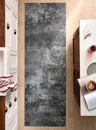 Adama: Le tapis vinyle Himalaya nature abstraite Voir nos formats offerts Gris ardoise