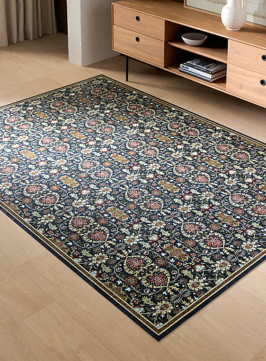 Adama: Le tapis vinyle Hampton 170 x 240 cm Bleu &agrave; motifs