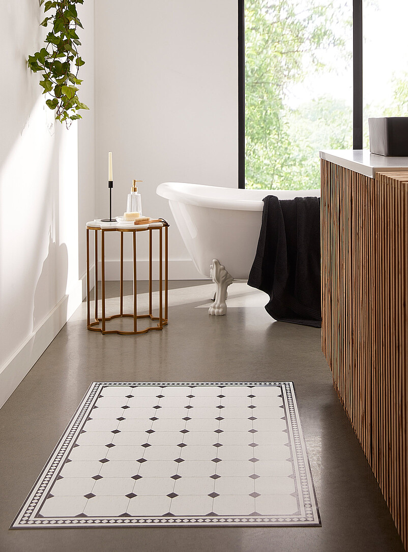 Vintage Tiles Vinyl Rug See Available Sizes