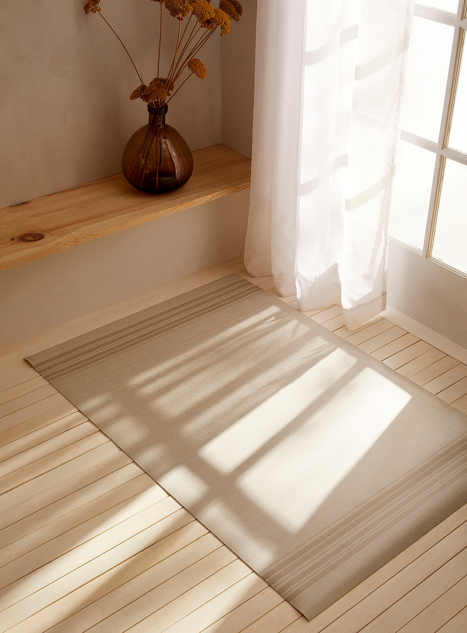 Adama Nuanced Lines Vinyl Mat See Available Sizes In Cream Beige