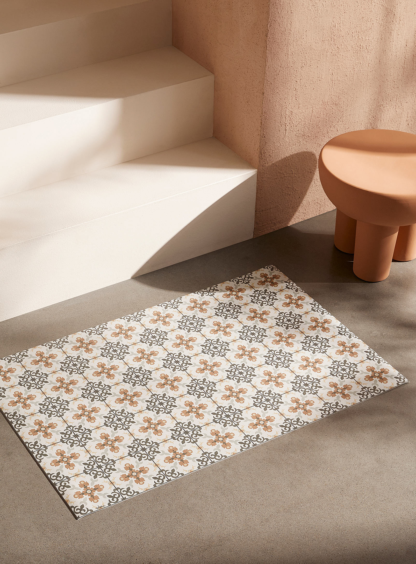 Adama Floral Mosaic Vinyl Mat See Available Sizes In Assorted