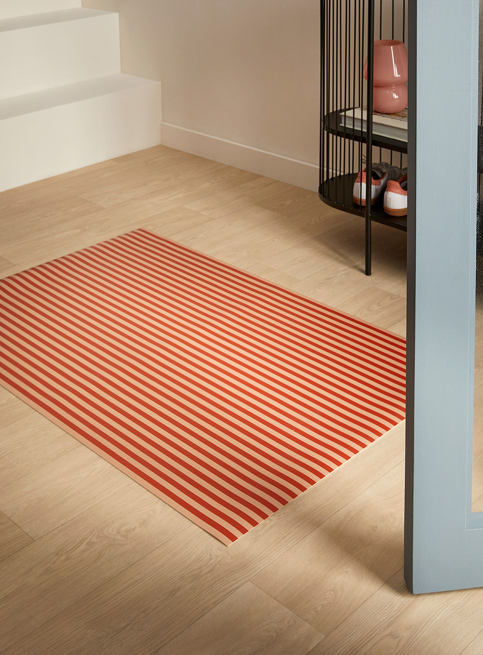 Adama Sweet Stripes Vinyl Mat See Available Sizes In Patterned Red