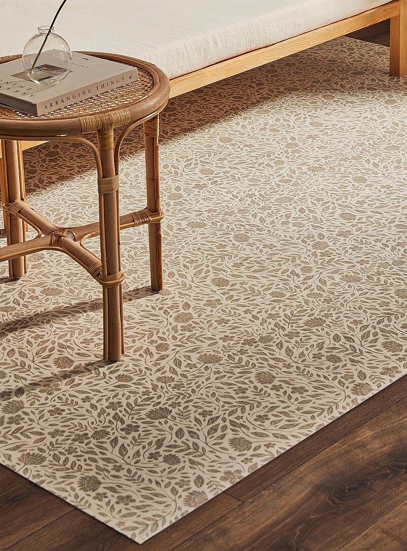 Sepia flowers vinyl rug See available sizes product image 2