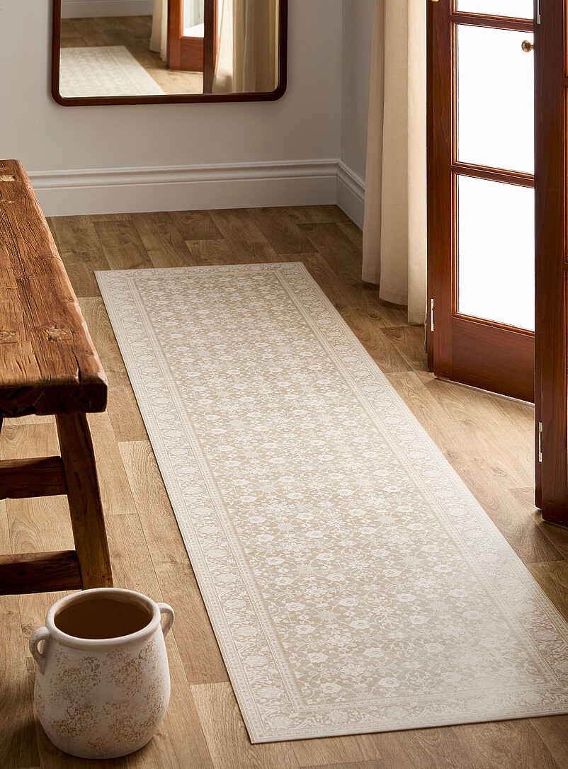 Isora floral mosaic vinyl rug 60 x 240 cm product image (primary)