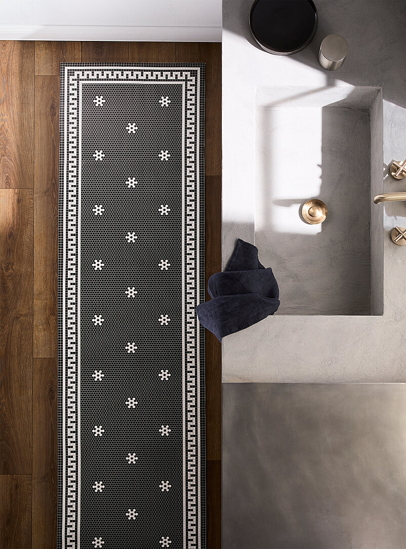 Geometric tiles printed cushioned vinyl rug See available sizes product image (primary)
