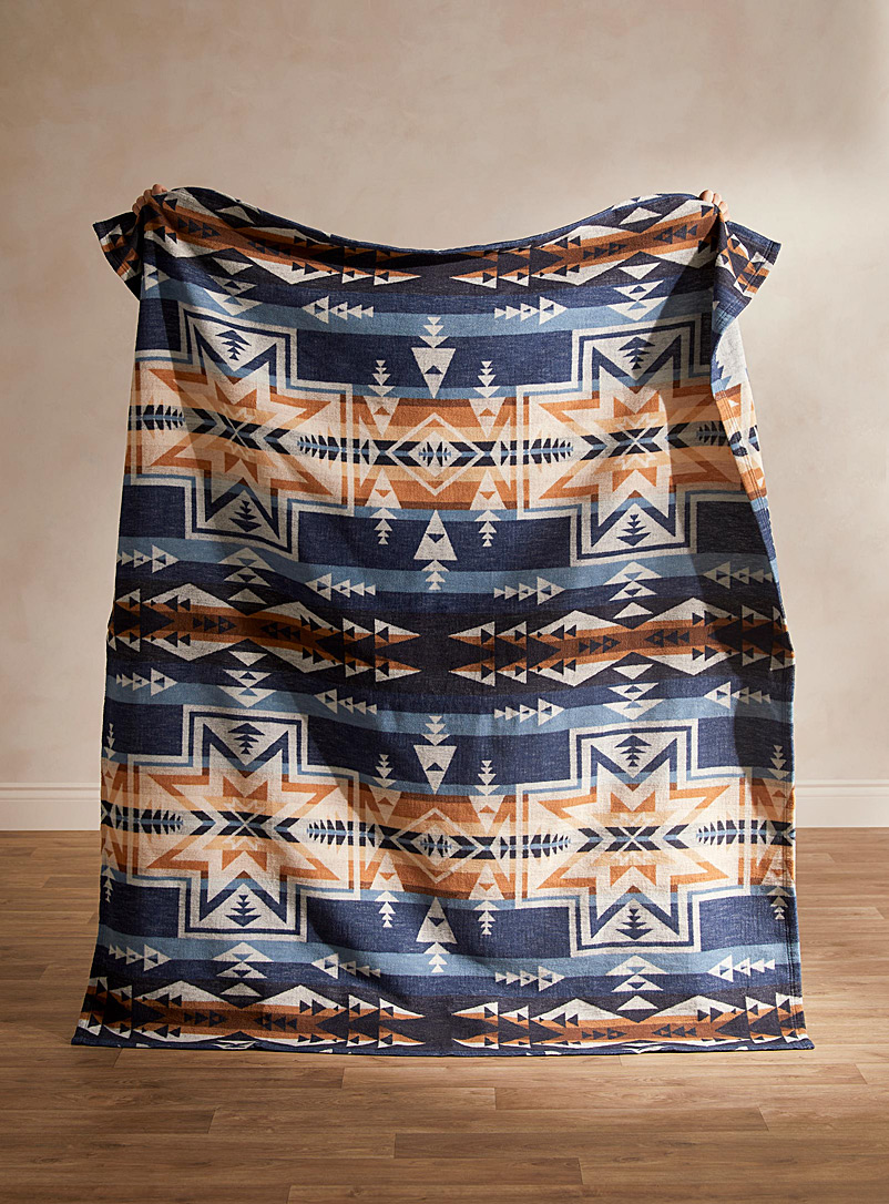 Pendleton Navy/Midnight Blue Silver City organic cotton jacquard blanket for men